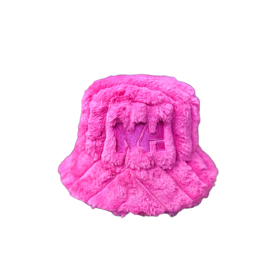 Faux Fur Bucket - Pink